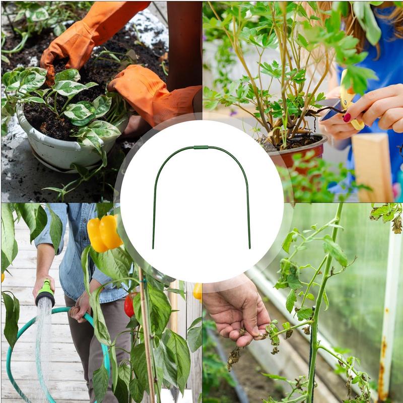 Greenhouse Hoops Frame Tunnel Kit 10pcs Hoops for Garden Netting Rust-Proof Coating Plant Support Stakes for Frost Protection