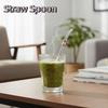 2 Piece Reusable Yerba Mate Drinking Straw 304 Stainless Steel Filter Straw Straw Spoon  Cafe