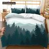 Комплект пододеяльника 3D Горный лес Тема зимней снежной горы Размер кинг-сайз/европейский кинг-сайз Чехол для одеяла для детей-подростков Полиэстеровый комплект постельного белья