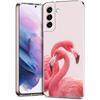 Чехол для телефона Samsung Galaxy S24 Ultra S23 FE S22 S20 S21 5G S10 S9 Plus S10E S8 Мягкий Прозрачный милый Розовые Фламинго лист Чехол