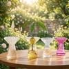 Colored Hydroponic Vase Vertical Striped Flower Pot Terrarium Decorative Vase  Office