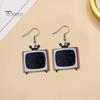 1 пара креативных красочных телевизионных висячих сережек в стиле ретро, ​​эффектные уникальные серьги-капли для ТВ, ювелирные аксессуары, подарок
