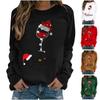 Женская толстовка с длинными рукавами и рождественским принтом, повседневная блузка, пуловер