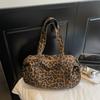 Сумка на плечо с леопардовым принтом, большая вместимость, сумка-тоут для поездок