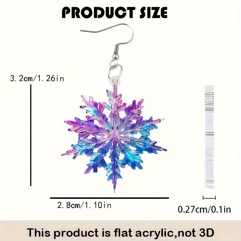 Европейские и американские двусторонние акриловые серьги-снежинки - Красочные рождественские праздничные украшения