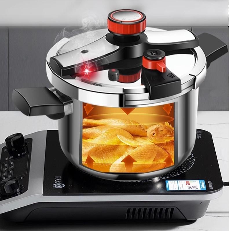 Скороварка. Кухонная скороварка 4–12 л, подходящая для индукционных плит и плит. Посуда из нержавеющей стали 304 с легко открывающейся закрывающейся крышкой.