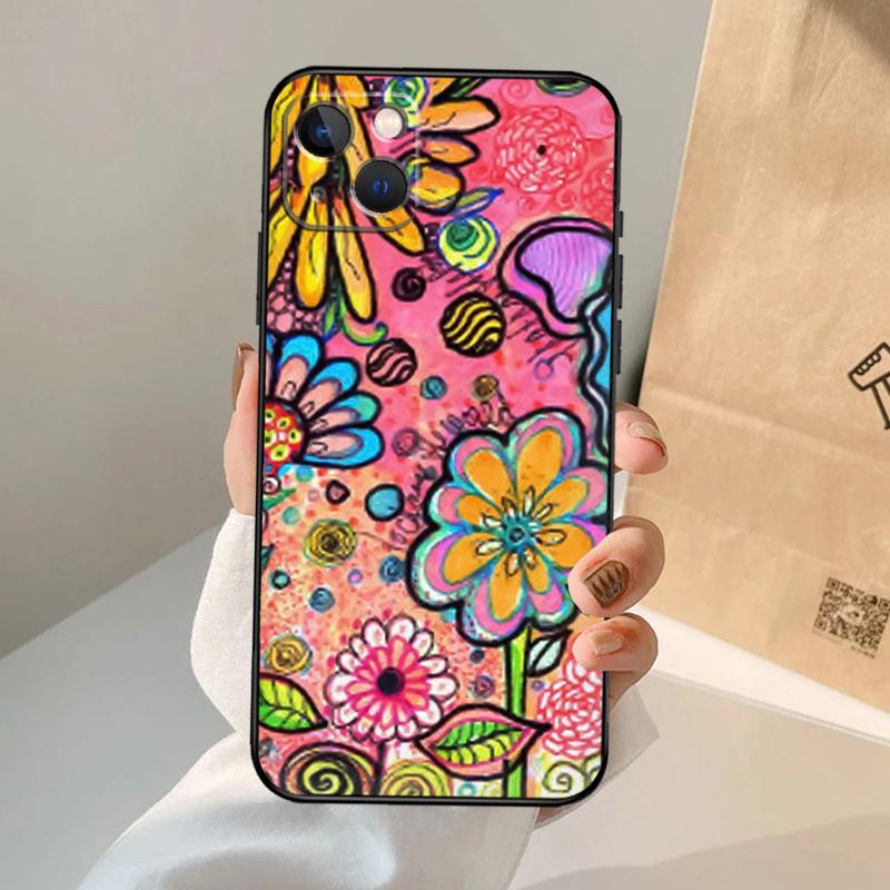Чехол в стиле хиппи 70-х Психоделические цветочные цветы Для iPhone 17 Air 16 15 14 11 12 13 Pro Max 12 13 mini 15 16 Plus 16e Обложка Coque