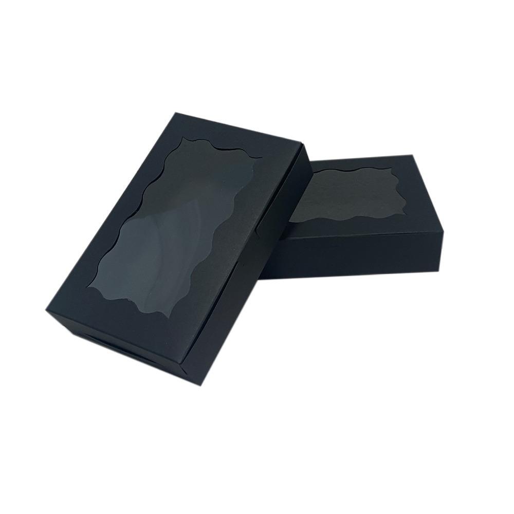 5/10pcs with Window Candy Chocolate Boxes Kraft Paper Gift Packaging Box Baking Supplies