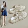 Летняя женская обувь платформа полушлепанцы крутые дышащие спортивные туфли модные шлепанцы студенческие увеличивающие рост повседневные туфли