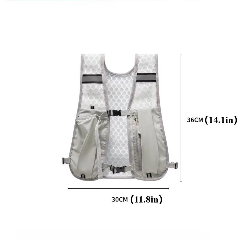 1pc Biking Running Storage Vest Lightweight Running Vest Reflective Phone Water Bottle Storage Pocket Mesh Breathable Sport Vest