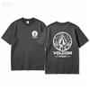 Мужская футболка Volcom с коротким рукавом Свитшот Хип-хоп Мода Повседневная Уличная Для улицы Весна и Лето Спортивная одежда Одежда