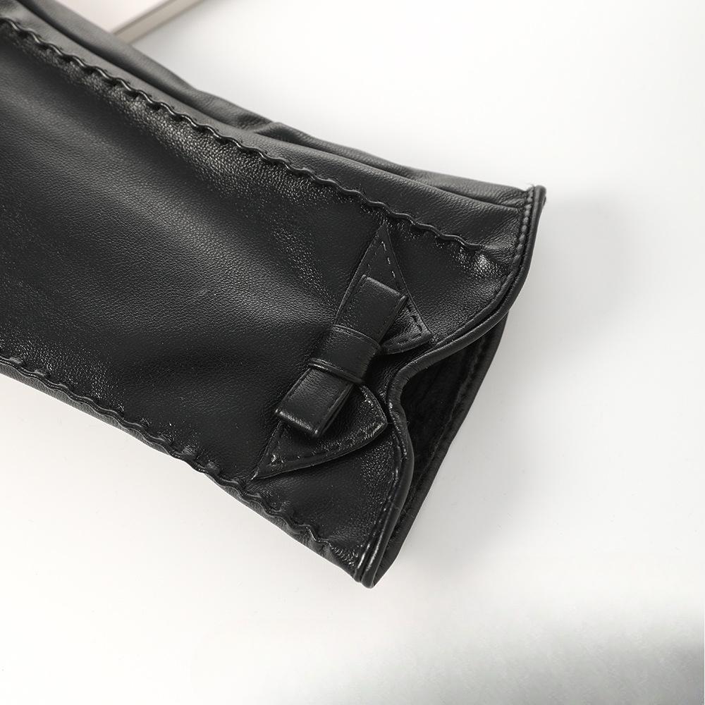 Зимние кожаные перчатки для женщин Плюс бархатные утолщенные теплые велосипедные для активного отдыха вождения ПУ ветрозащитные холодостойкие с сенсорным экраном