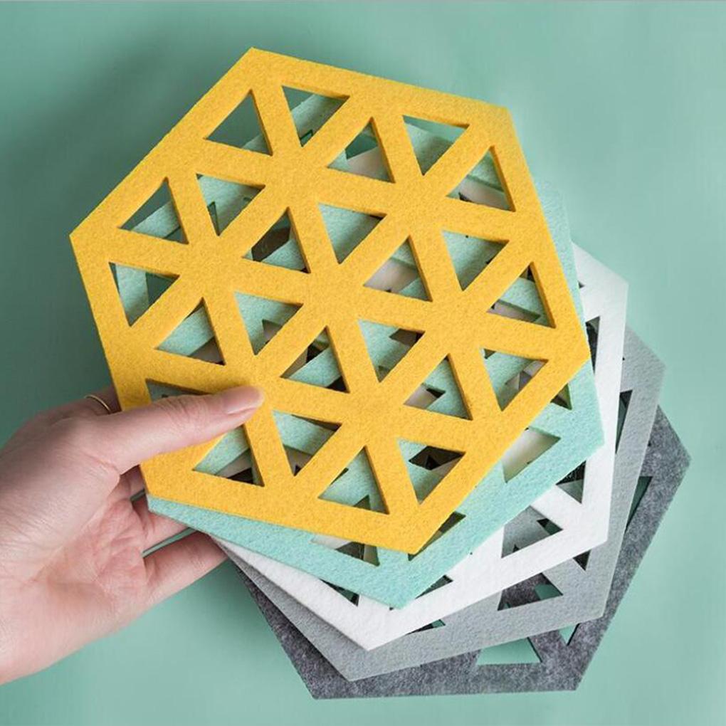 Silicone Tableware Insulation Mat Coaster Cup Hexagon Mats Pad