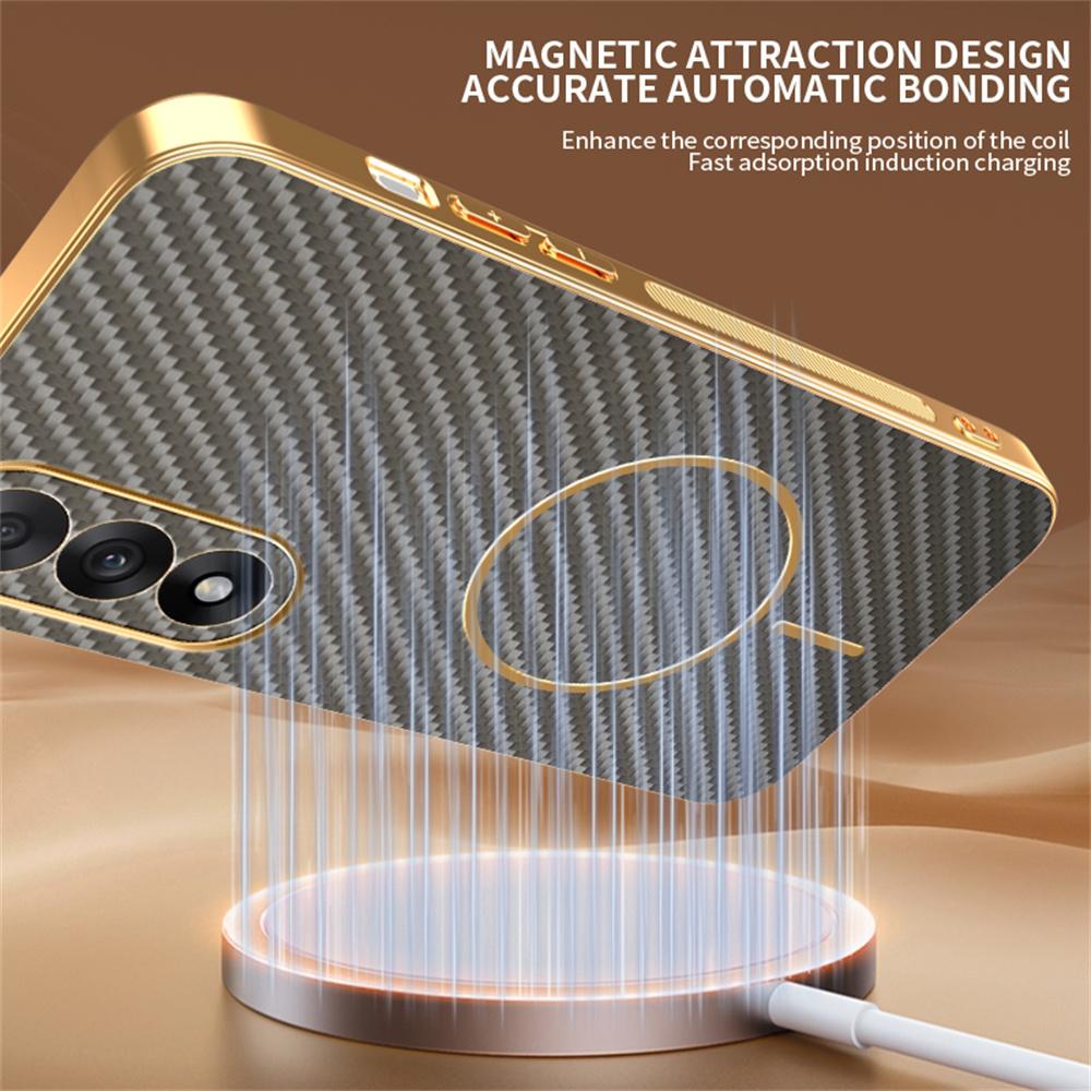 For OnePlus Ace 5 Ultra 5G/Nord 5 5G Phone Case Carbon Fiber Textured Electroplated TPU Back Cover