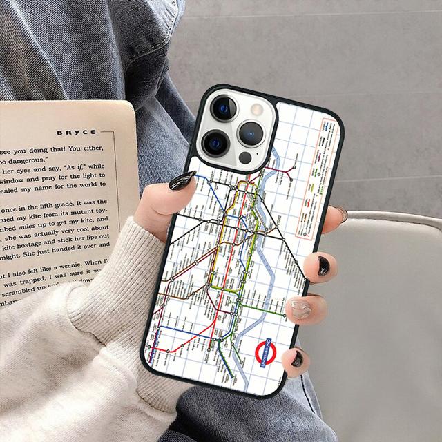 Чехол для телефона с картой лондонского метро для iPhone 17 Air 16 16e 15 13 14 11 12 Pro Max Plus coque fundas Shell