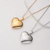 Stainless Steel Necklace Silver Gold Sun Openable Heart Photo Frame Photo Box Necklace