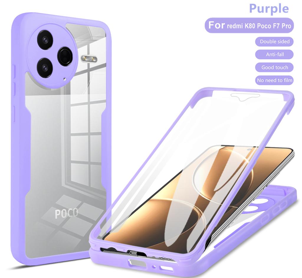 Чехол для POCO F7 Pro 360 Полная защита корпуса Чехол для Xiaomi POCO F7 Pro POCO F7Pro Ударопрочная крышка для переднего экрана