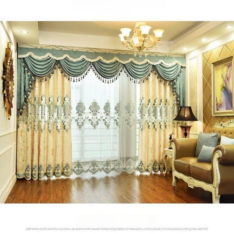 Роскошный занавес в европейском стиле с полой вышивкой, двухслойный экран для гостиной, балкона, затемняющий оконный экран для конфиденциальности