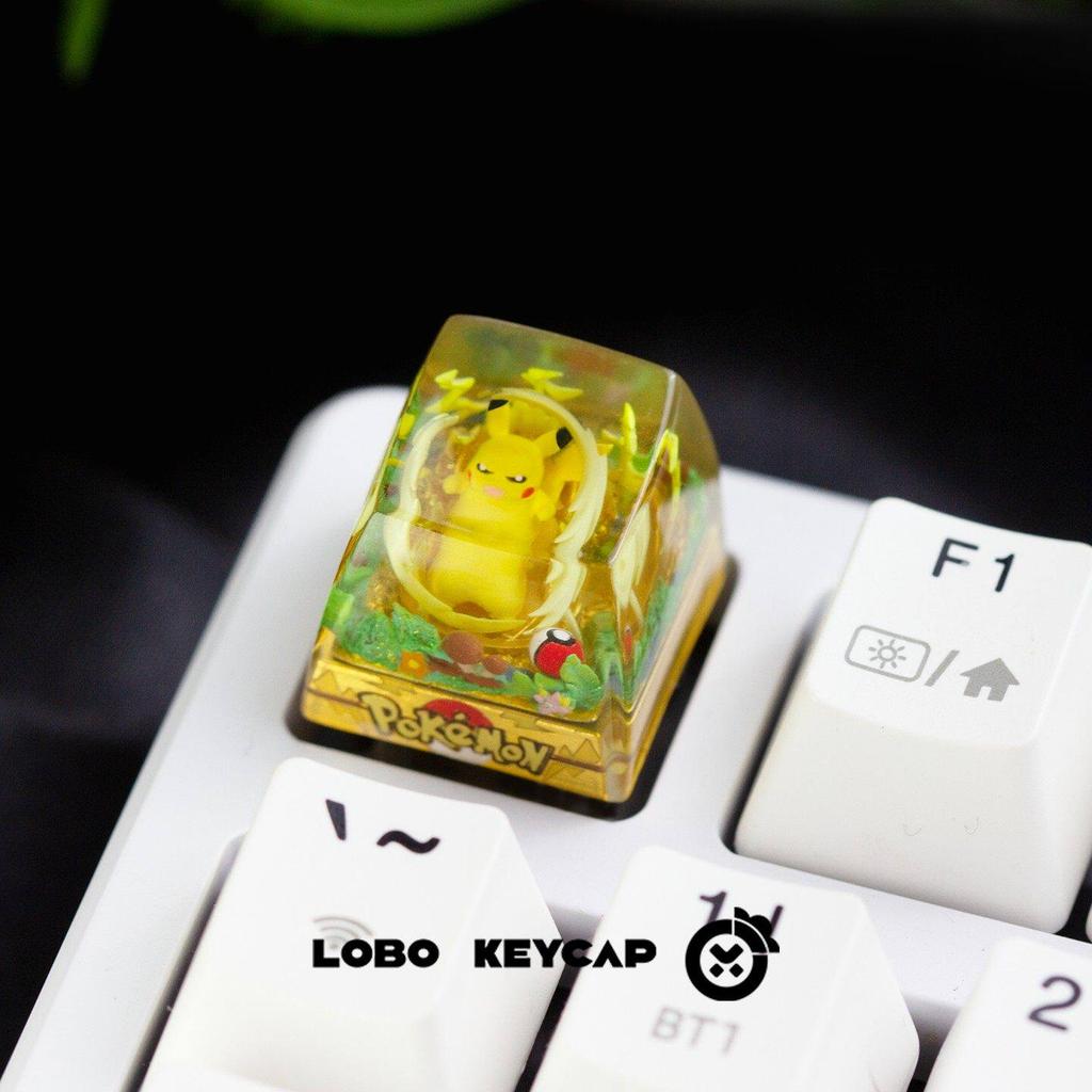 PokMon Gengar Snorlax  Keycap Anime Peripheral Mechanical Keycaps Single Cute Resin Dropping Glue  Keycap