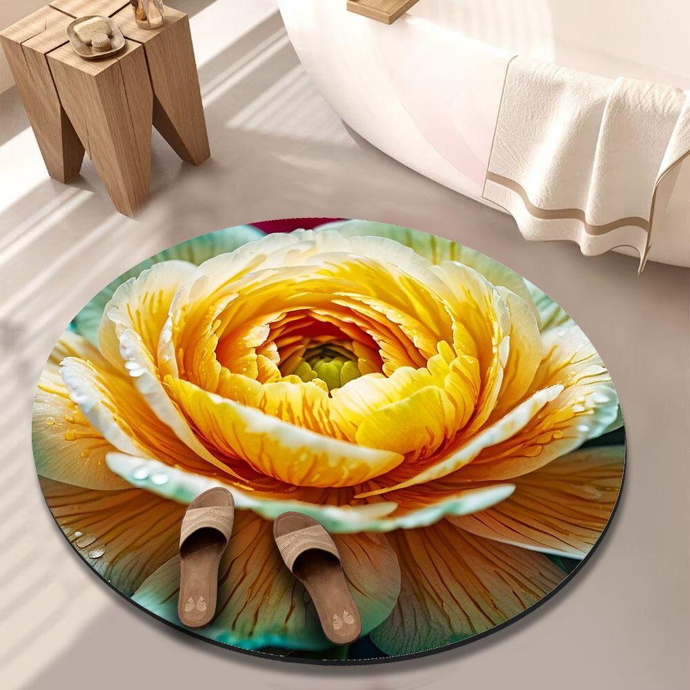 Коврик для пола в форме пиона, мягкий коврик для ванной комнаты, для гостиной, чайного столика, прикроватный