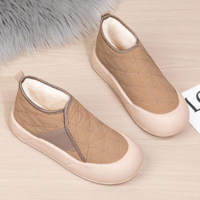 Зимние женские нескользящие повседневные ботинки для снега с толстой подошвой и шерстяной подкладкой 2024 года