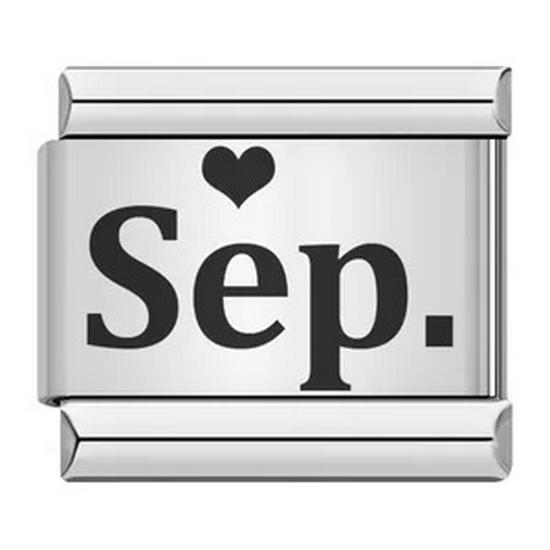 December Birthday Italian Bracelet: Laser Engraved Modular DIY Bangle with English Abbreviation Pattern