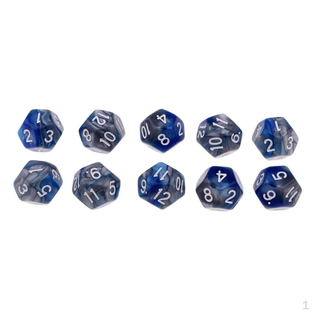 10 многогранных кубиков D12 для игры