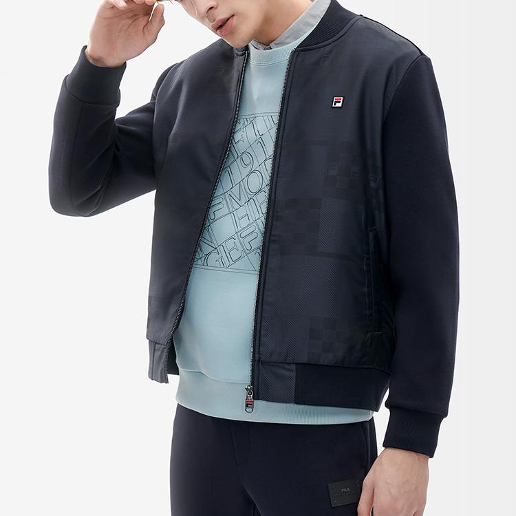 Fila Спортивное лого Повседневная вязаная куртка Мужские куртки Legendary-Blue F11M211508F-NV