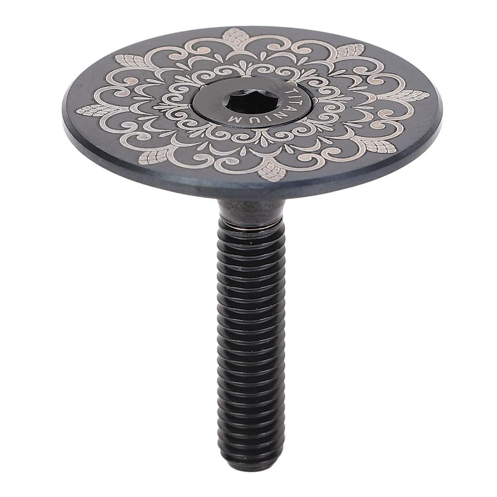 Bike Headset Cover Alloy 28.6mm Front Fork Stem Top Cap for Mountain Road Bike Totem Pattern