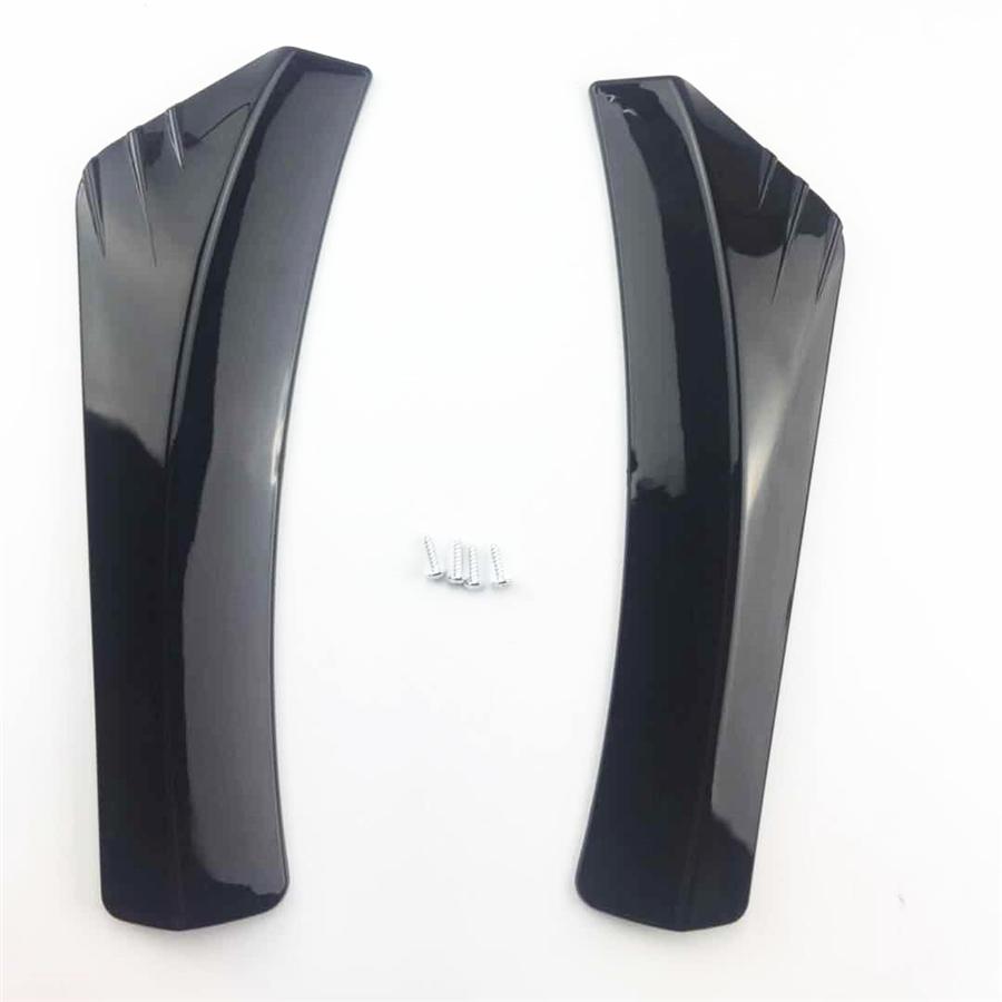 Universal 2x Glossy Black Car Rear Bumper Lip Diffuser Splitter Canard Protector
