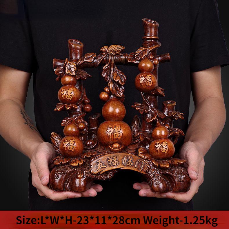 Китайская тыква Чжаоцай Пять благословений Линьмэнь, украшение из смолы, гостиная, тумба под телевизор, фойе, винный шкаф, декоративные ремесленные подарки