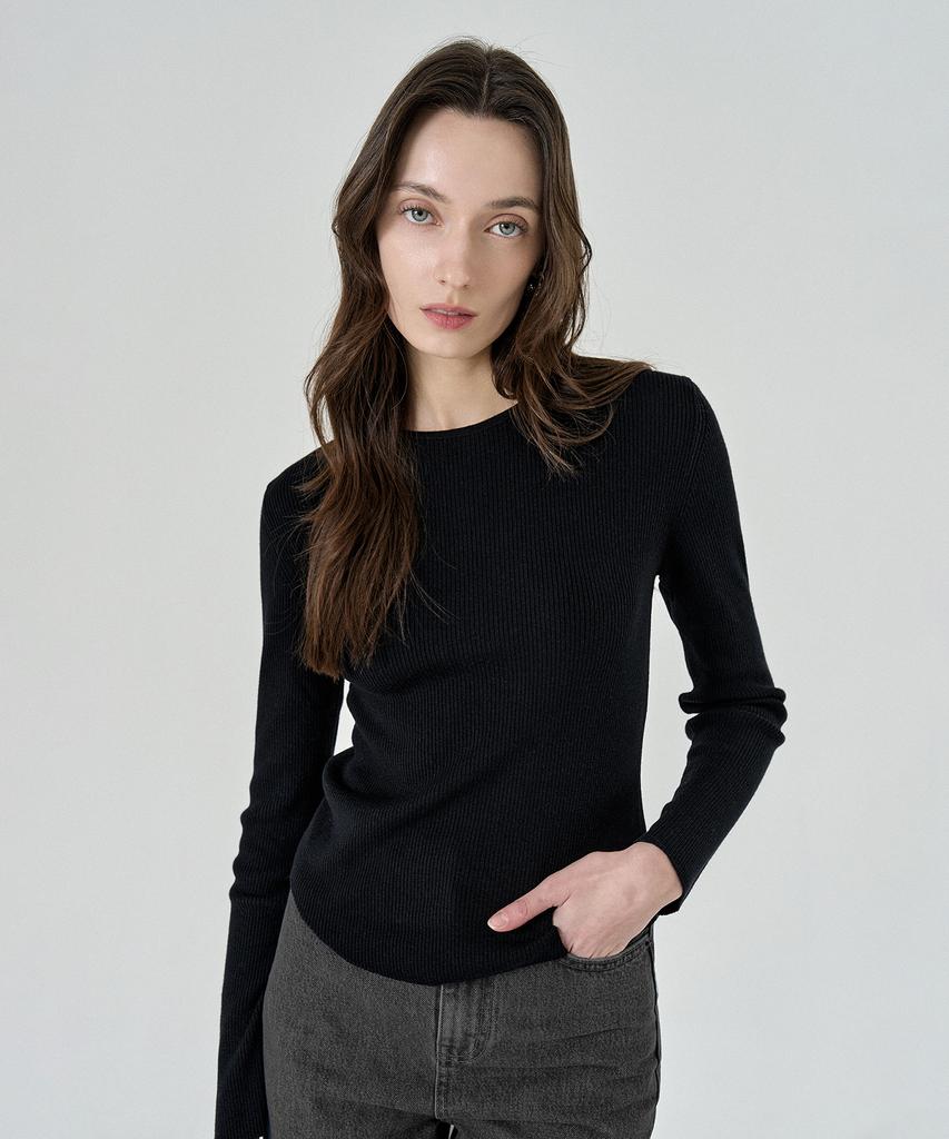 PELOTE Rounded Ribbed Knit T-Shirt (2 Colors)