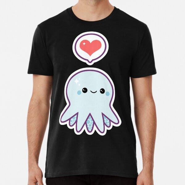 Cute Blue Octopus T-Shirt S-5XL Best T-Shirt