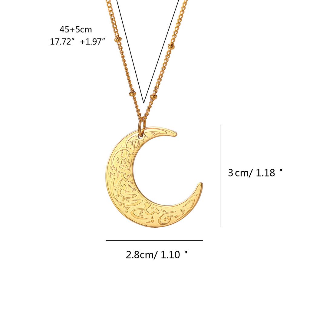 Ожерелье-подвеска из нержавеющей стали в виде полумесяца Аятуль-Курси, цепочка-ключица в виде полумесяца, арабский религиозный исламский чокер, ювелирный подарок