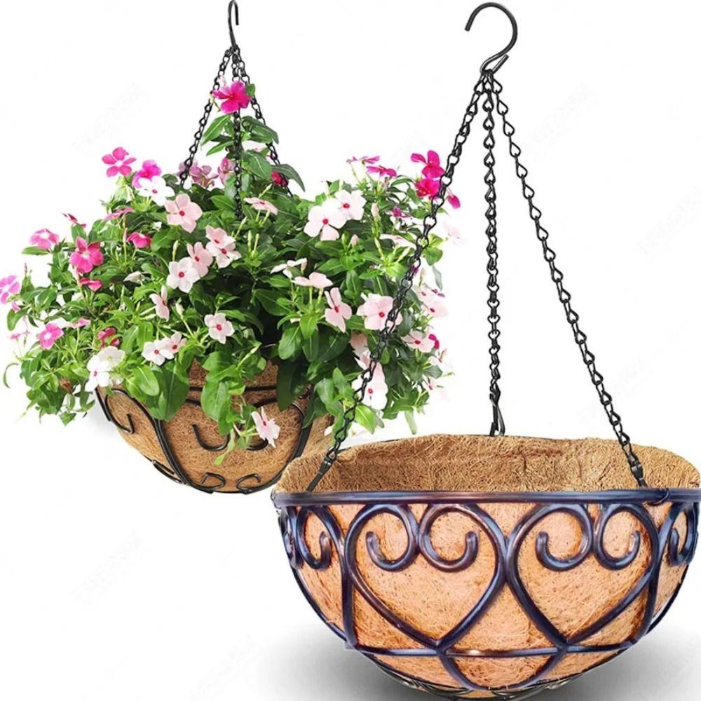 Iron Chain Hanging Basket European Planters Basket New Flowerpot