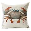 Exquisite 18" Blue Sea Animal Cotton Linen Cushion Cover For Stylish Living Spaces