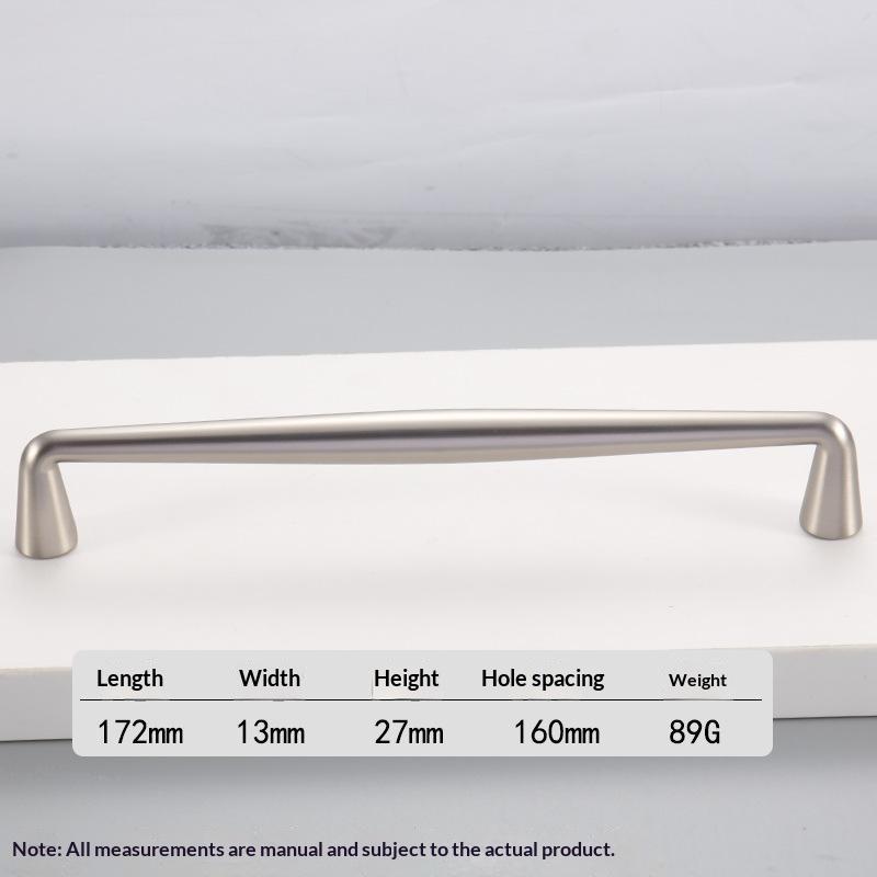 Long Nickel Brushed Cabinet Pull Handle Anti-Scratch Minimalist Wardrobe Door Handle for Bathroom Closet Furniture Replacement