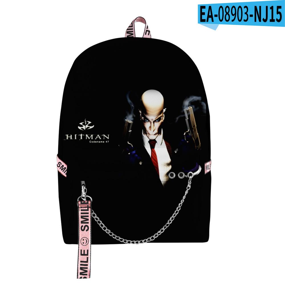 Роскошные Новые Молодежные Школьные Сумки Унисекс Игровые Сумки Hitman Дорожные Сумки 3D Печать Оксфорд Водонепроницаемые Рюкзаки на Плечо для Ноутбуков