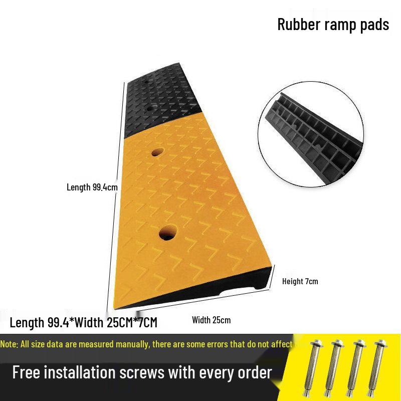 Car Curb Ramp: Plastic Step Pad for Sill, Edge, or Slope, Ideal for Uphill Climbing and Speed Bump Triangle Pad