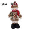 Retro Style Xmas Room Decorations Christmas Retractable Leg Plush Doll, Santa Snowman Elk Figures with Stuffed Fabric Character Toys Adjustable