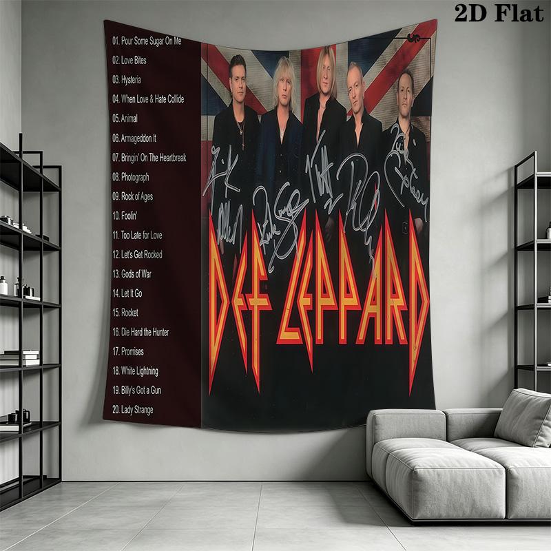Def Leppard Night Rock Anthems Tapestry Background Cloth Fashion Print Christmas Gift Home Decor Background Cloth