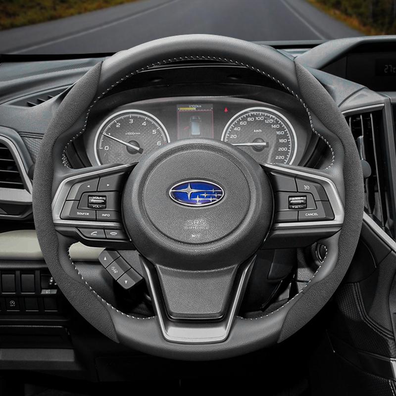 vcxja9 Suitable for Subaru Anti-Slip Buckle Segmented Suede Steering Wheel Cover Suitable for Forester Sh 2009 Impreza Legacy 2014 Levorg Xv 