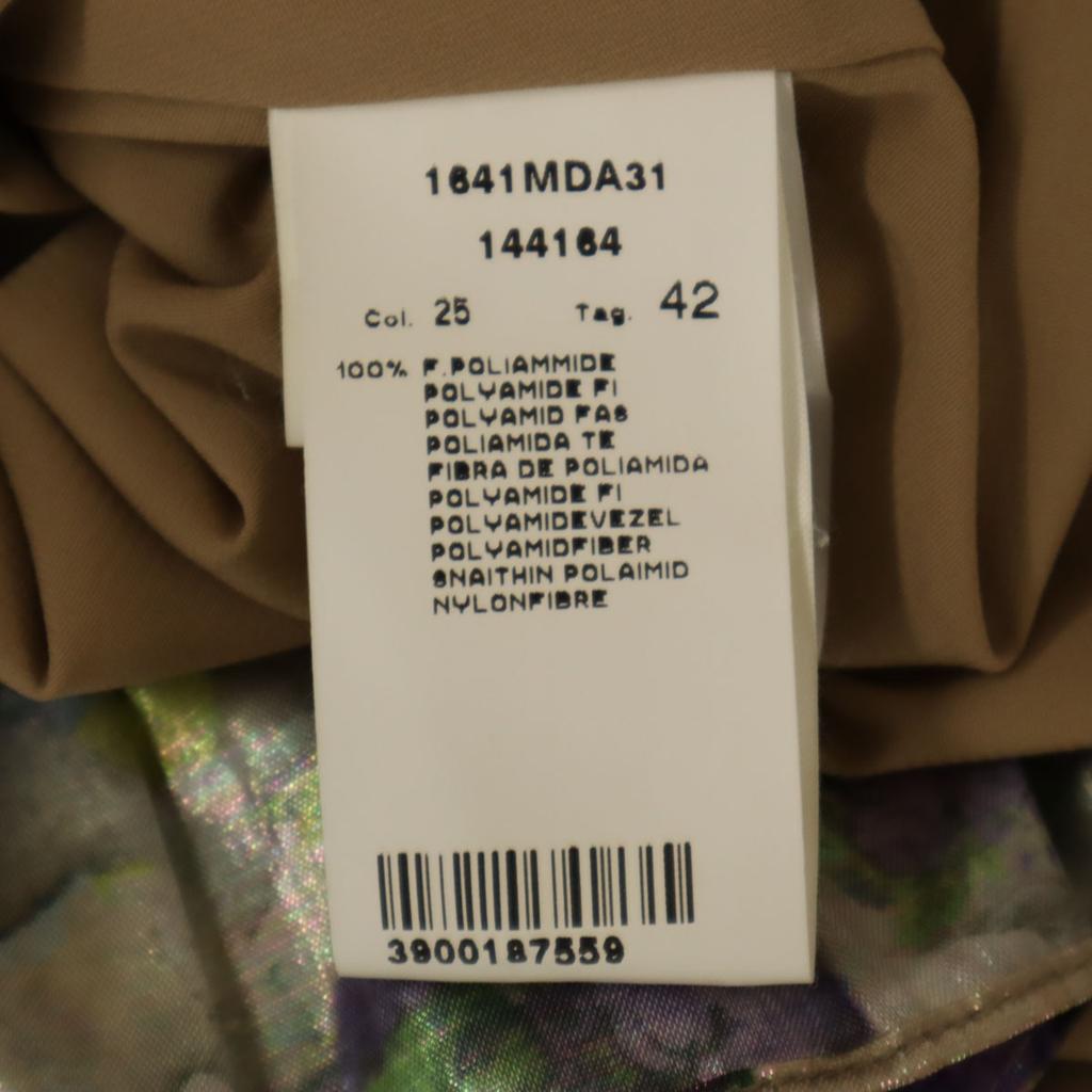 MSGM Сделано в Италии Цветочный Без рукавов Мини-платье 42 Бежево-коричневый Женский Б/У