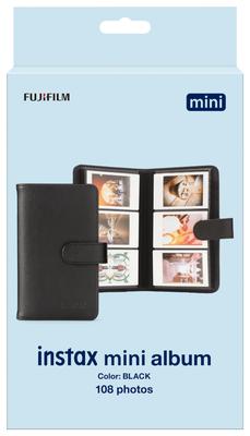 Альбом для фотографий Fujifilm INSTAX mini, Вмещает 108 фотографий, Совместим с INSTAX mini 99 и INSTAX mini 108, Черный