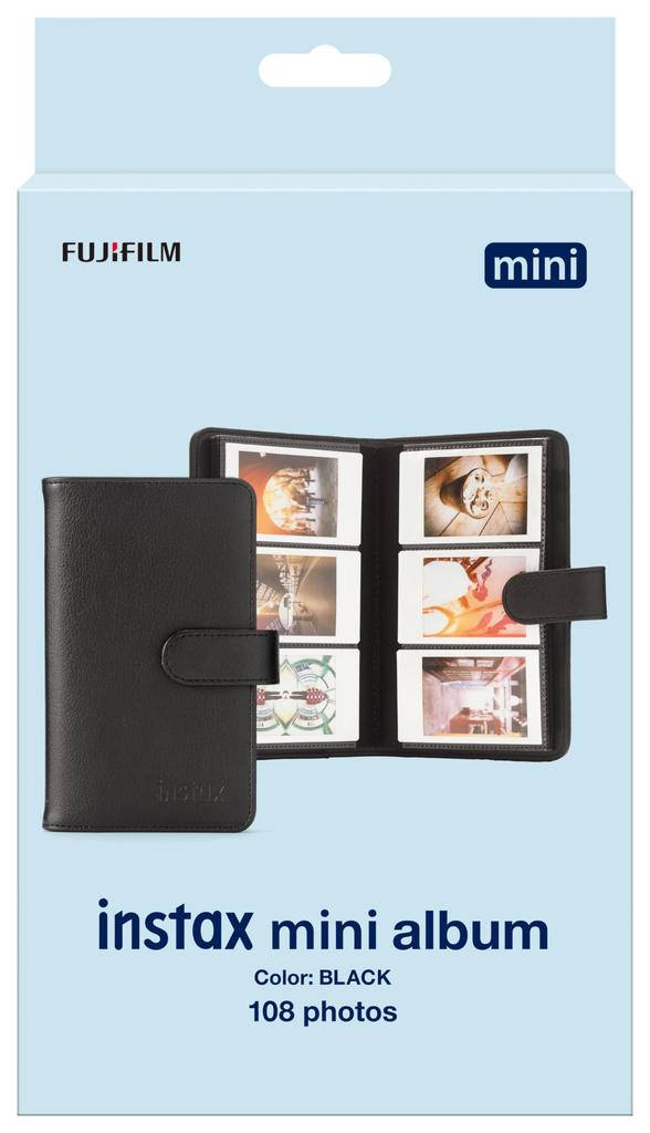 Альбом для фотографий Fujifilm INSTAX mini, Вмещает 108 фотографий, Совместим с INSTAX mini 99 и INSTAX mini 108, Черный