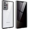 Чехол для Galaxy Note 20 Ultra, Shinetop Приватный чехол с магнитной адсорбцией, защищающий от подглядывания, Металлическая рамка, Переднее и заднее закаленное стекло, Чехол-книжка с защитой от шпионажа