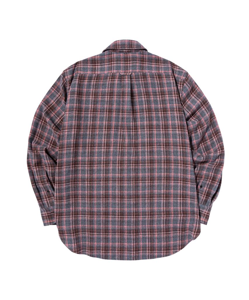 PRODESHIRT Vintage Check Flannel Shirt (Pink Gray)