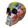 [A2409] - Resin Figurine 'Skull' Graffiti Street Art - 150x120x105 Mm