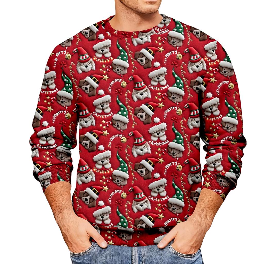 Свободное мужское худи с рождественским принтом