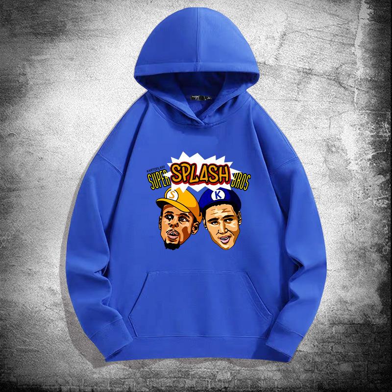 Warriors Splash Brothers hooded sweater men and women trendy basketball sports loose shoulder hoodie jacket